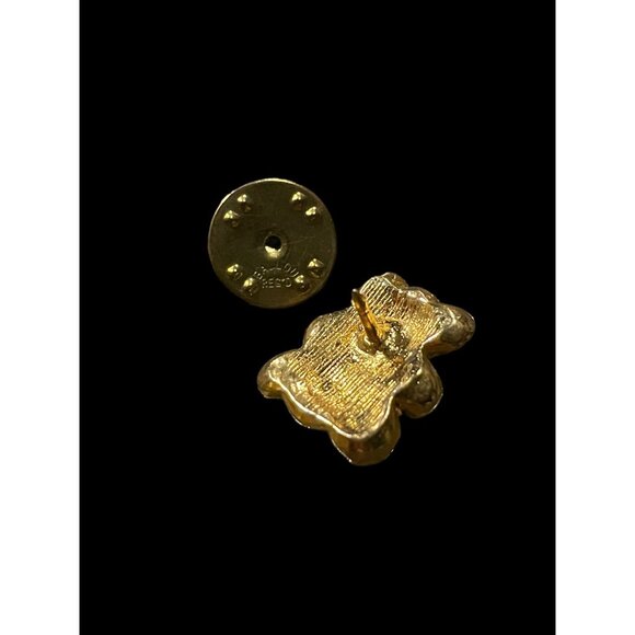 Vintage Gold Tone Teddy Bear Brooch Pin - Picture 4 of 5
